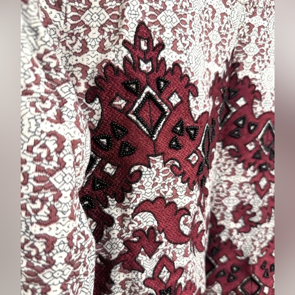 Sundance Neva Tapestry Beaded Top Red White Geometric Women Medium Casual Art - Picture 4 of 7